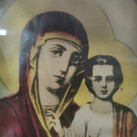 Икона Казанской Божией Матери", в окладе, размер полотна 27,5х22,5 см. Картинка 4